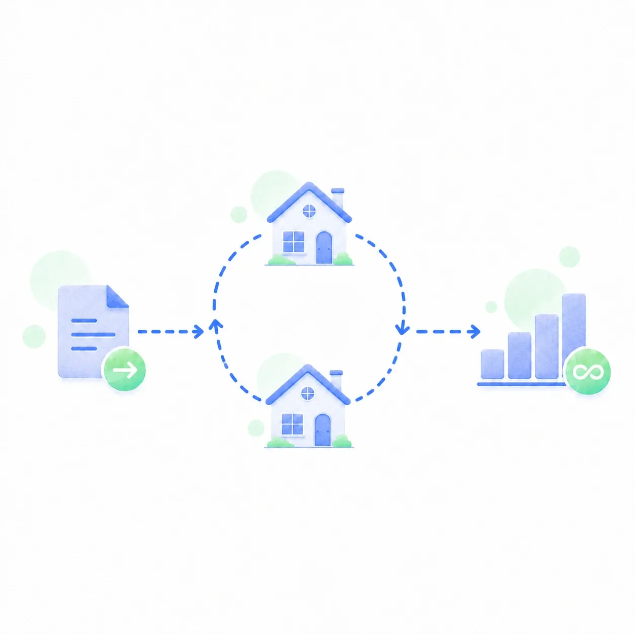 An illustration of a residential IP performing market research data